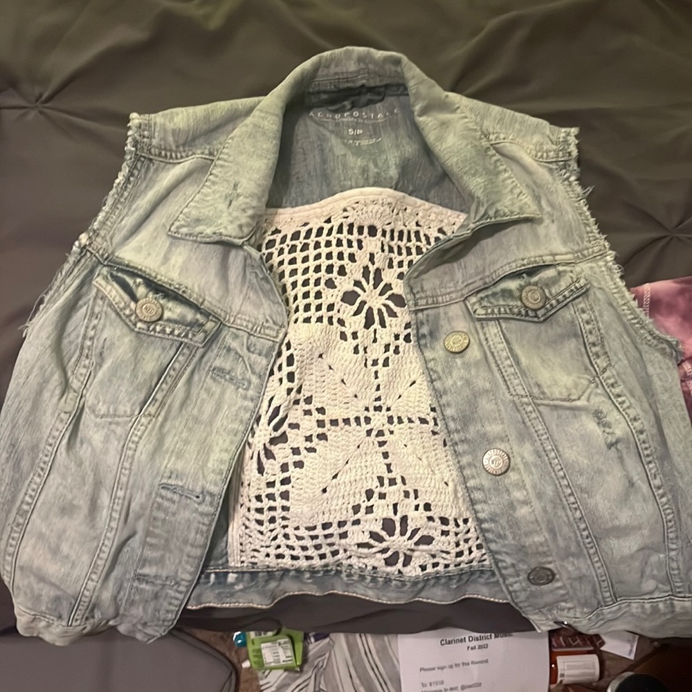 aeropostale jean jacket with pattern